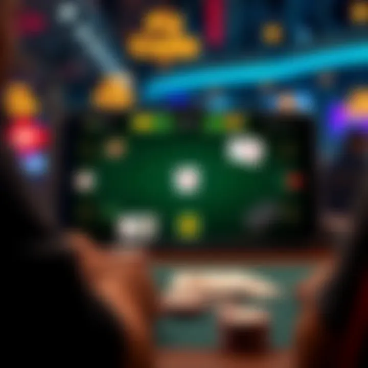 User interface showcasing features of a four card poker app