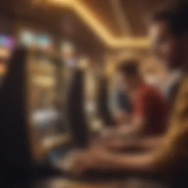 Enjoying Gold Slots Anywhere, Anytime A serene setting depicting players enjoying gold slots on their devices, highlighting accessibility