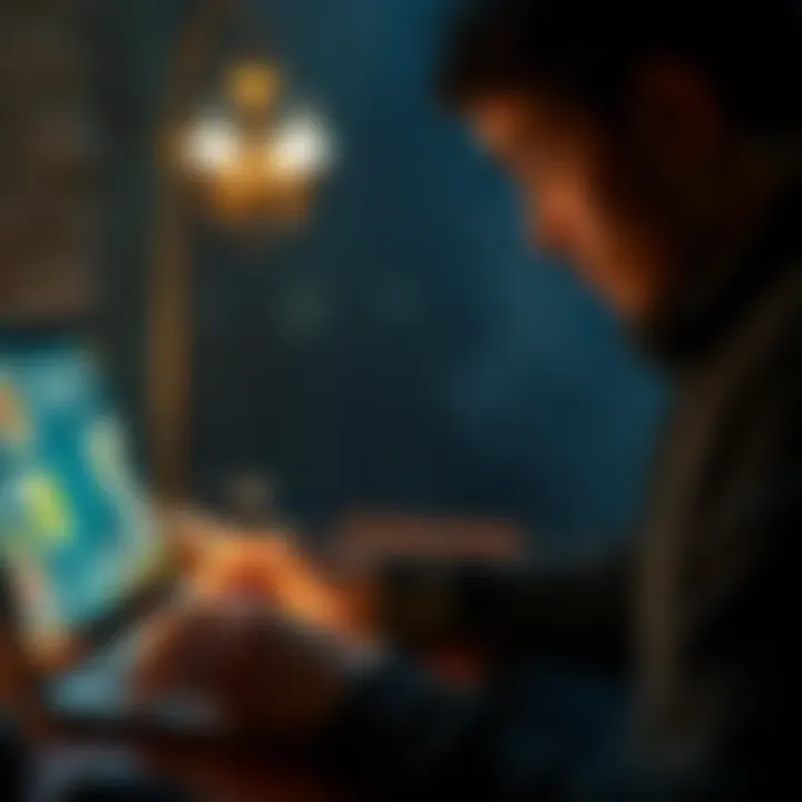 An individual engaging with an online tarot reading platform