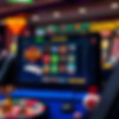 Screen showcasing online casino gaming options
