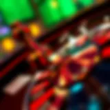 A close-up view of a roulette wheel in motion, highlighting the vibrant colors and dynamic action of the quick spin variant.