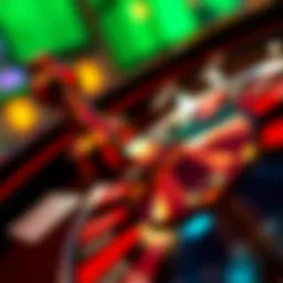 A close-up view of a roulette wheel in motion, highlighting the vibrant colors and dynamic action of the quick spin variant.