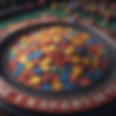 Chips Ready for Action Colorful chips placed on a roulette table