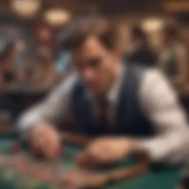 Strategizing Bets A player contemplating their bet options at the roulette table