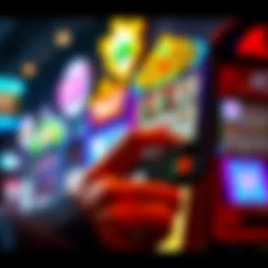 Engagement in Mobile Slot Gaming User engaging with various slot games on a mobile screen