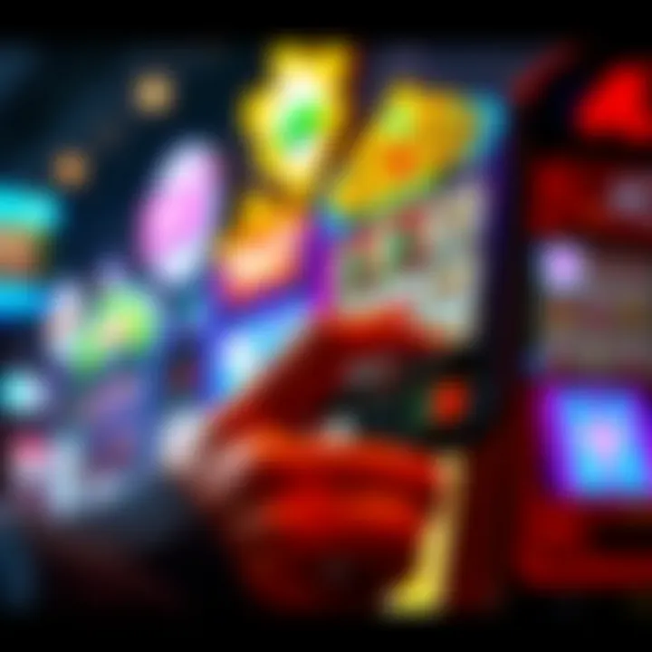 Engagement in Mobile Slot Gaming User engaging with various slot games on a mobile screen