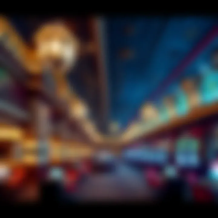 An elegant casino interior featuring ornate architecture and luxurious decor