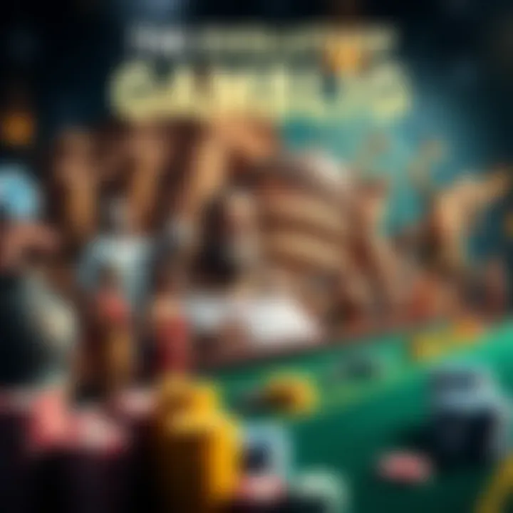 A collage illustrating the evolution of gambling from ancient times to modern digital platforms