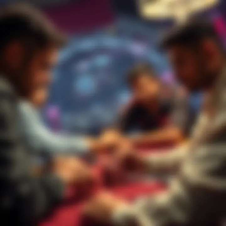 Strategic Play in Poker A group of players engaged in a strategic poker game.