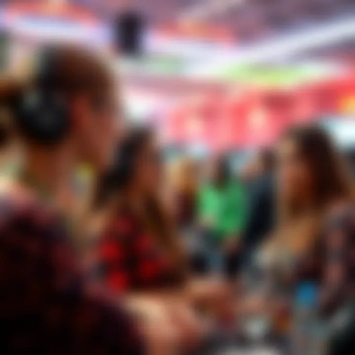 Networking in the Gaming Community A vibrant networking session among female gamers.