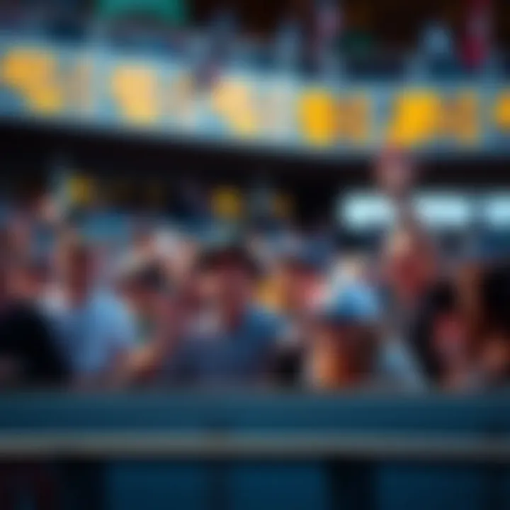 Spectators cheering in the grandstand during a horse racing event.