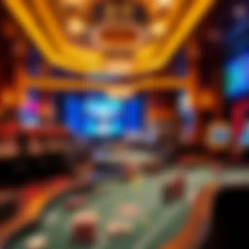 Luxurious casino environment showcasing gaming tables