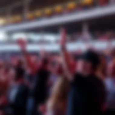 Excited crowd cheering during a thrilling race