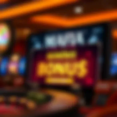Close-up of a bonus offer display at an online casino