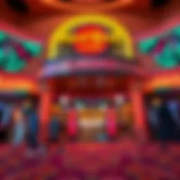 Vibrant entrance of Hard Rock Casino welcoming new players