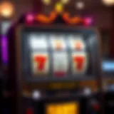 Vintage slot machine displaying classic symbols