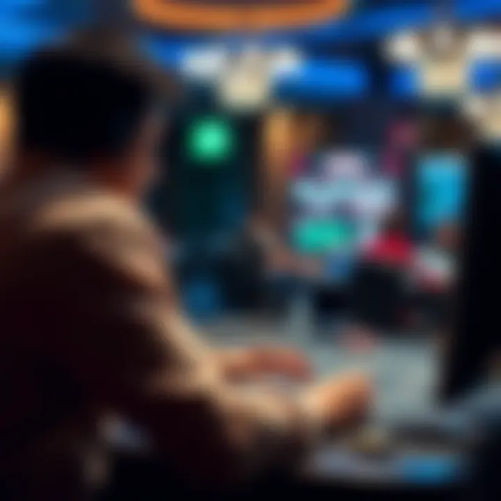 A focused player engaging in an online blackjack game