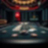 A virtual blackjack table displaying cards and chips