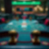 A digital representation of a Pai Gow poker table layout