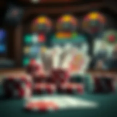 Strategic Online Poker Setup A strategic online poker setup with cards and chips