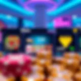 A vibrant display of online pokies interface