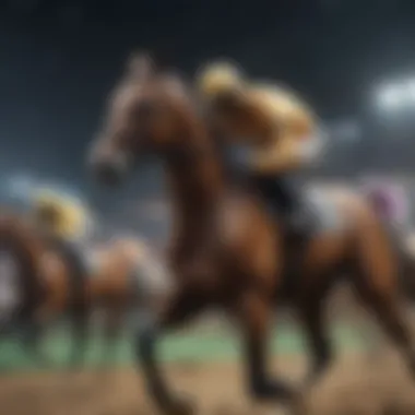 Data Trends in Online Race Horse Betting An abstract visualization of data trends in the online betting industry.