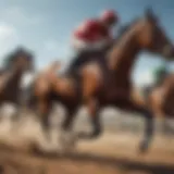 A digital representation of a race horse in motion, showcasing speed and agility.