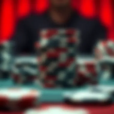 A close-up of poker chips stacked during a game