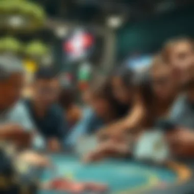 Group of diverse players engaging with poker apps
