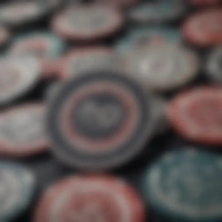 Different styles of poker chip stickers