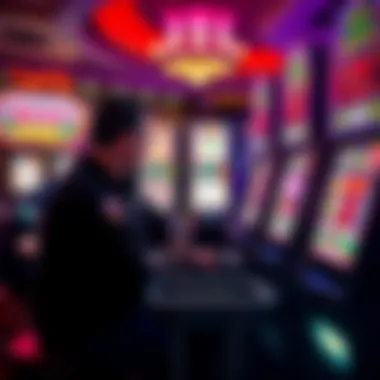 Bankroll Management Strategy Strategic overview of a player managing their bankroll at a slot machine