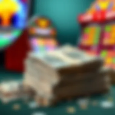 A stack of cash alongside scratch-off tickets