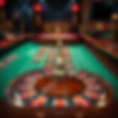 A table layout of a roulette game showing betting options