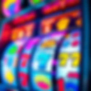 Colorful slot machine display showcasing various symbols