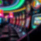 Vibrant slot machine array in a New Hampshire casino