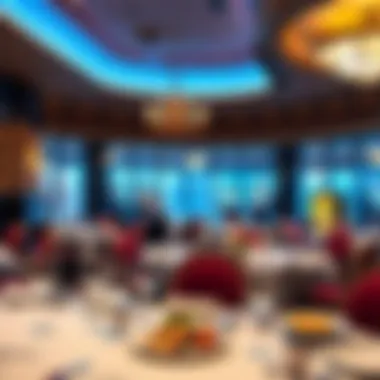 Dining area with exquisite cuisine in a casino hotel