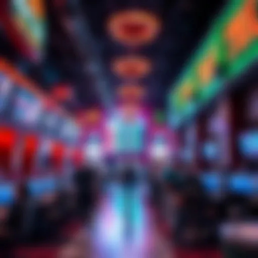 Overview of a bustling sports betting venue in Downtown Indianapolis