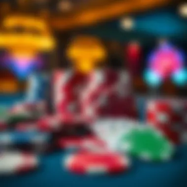 Colorful poker chips and cards