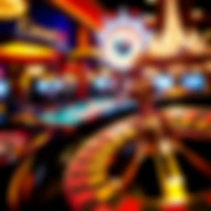 Vibrant roulette wheel spinning at Encore Boston