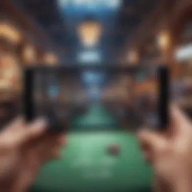 Immersive Mobile Gaming Experience A player immersed in an exciting mobile game