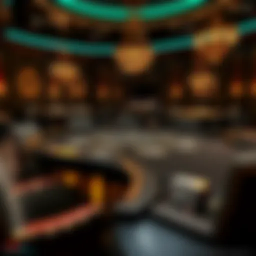 Elegant blackjack table in a luxurious casino setting