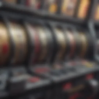 Close-Up View of Slot Machine Mechanics A close-up view of slot machine mechanics