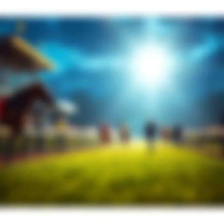 Vibrant Racing Atmosphere Horse racing track with spectators and vibrant atmosphere