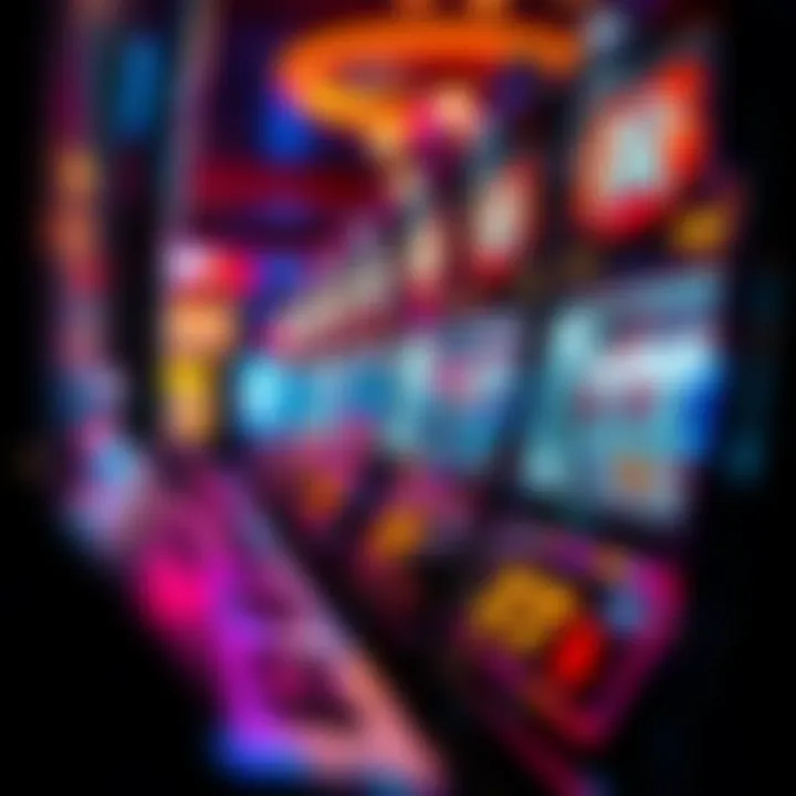 Vibrant display of slot machine reels in action