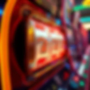 Close-up of a unique slot machine feature