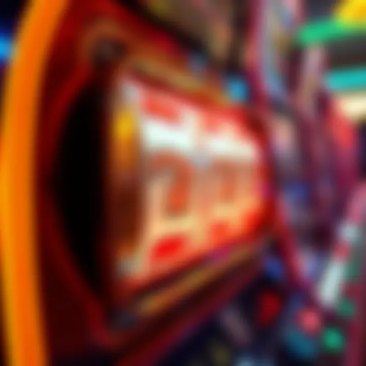 Close-up of a unique slot machine feature