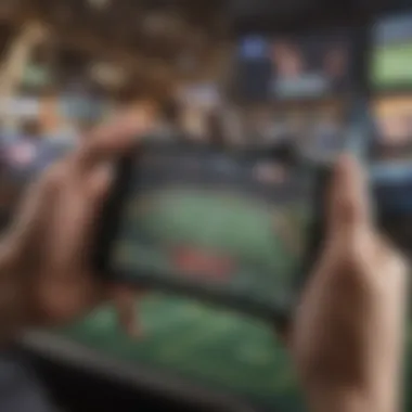User Experience with Mobile Betting An illustration depicting a user engaging with a mobile sports betting app.