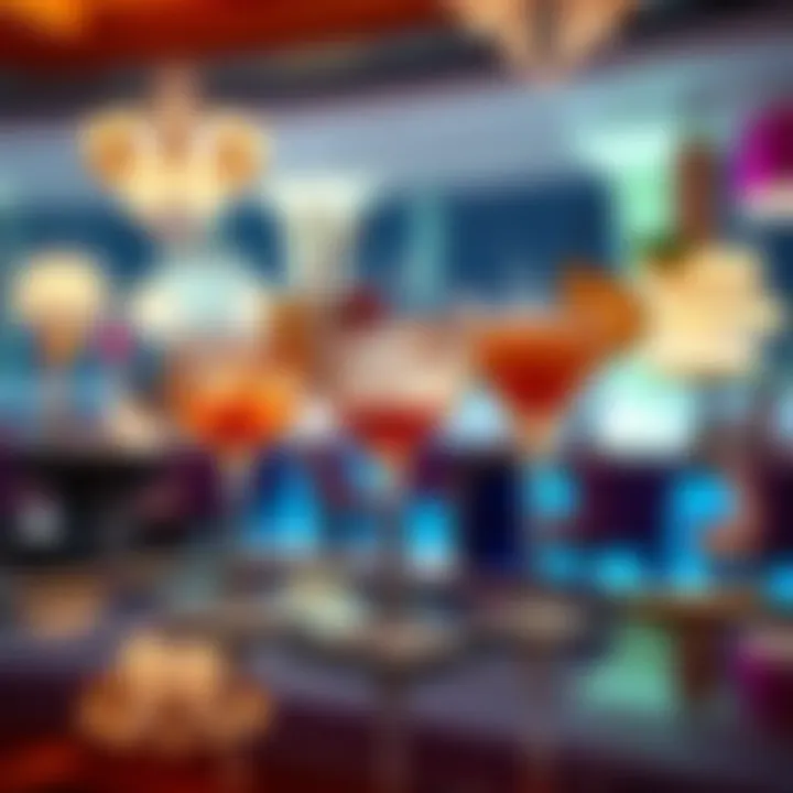 Artfully crafted cocktails presented at the bar