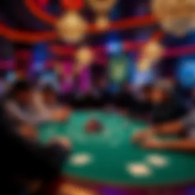 High-stakes poker table with intense gameplay