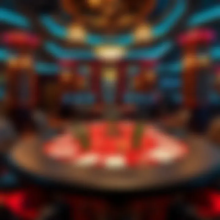 An elegant poker table set up in a luxurious casino environment